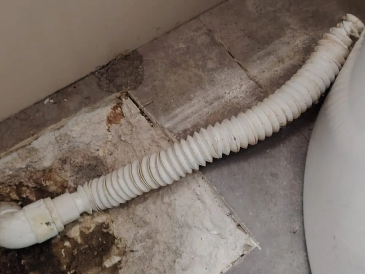 Close-up of completed plumbing repair work