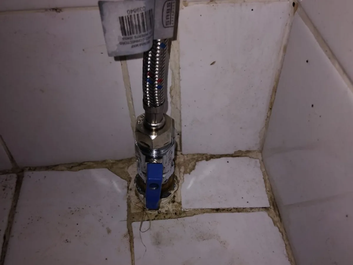 Close-up of completed plumbing repair work