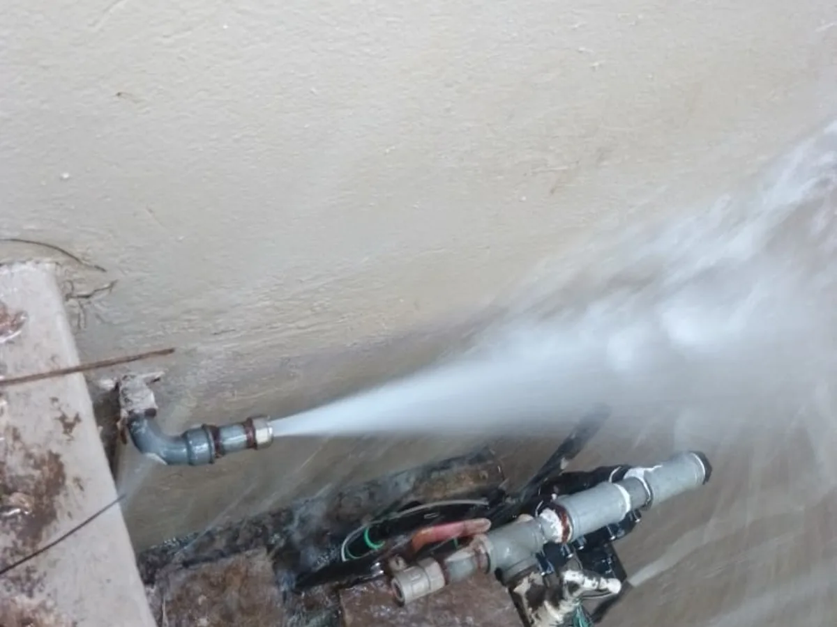 Close-up of completed plumbing repair work