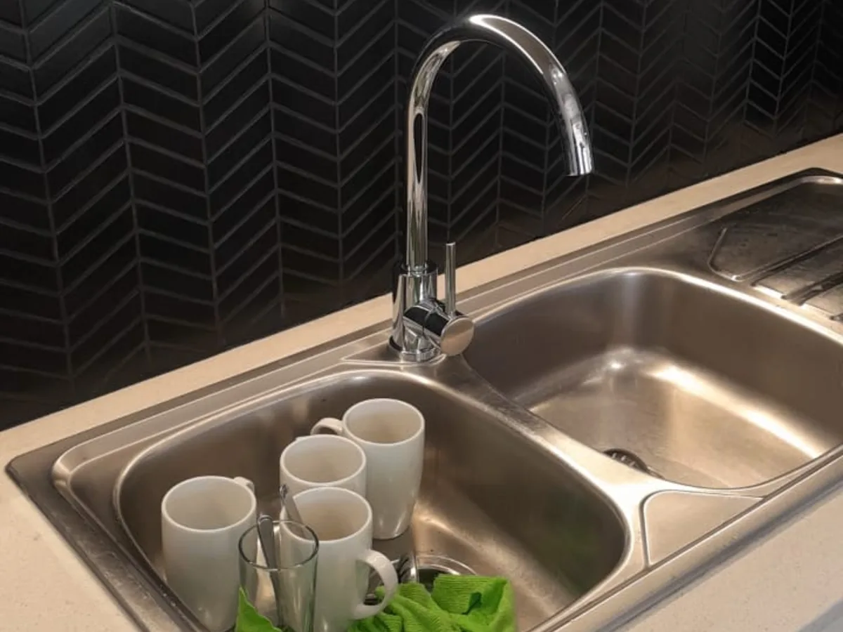 Close-up of completed plumbing repair work