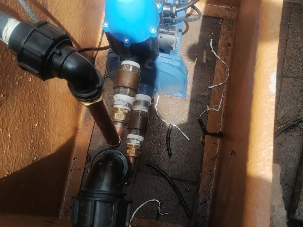 Close-up of completed plumbing repair work
