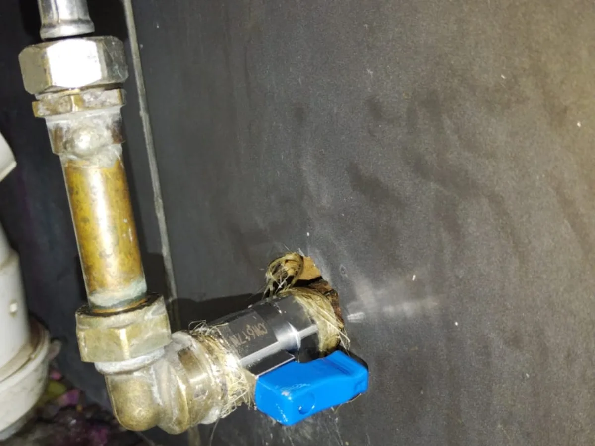 Close-up of completed plumbing repair work