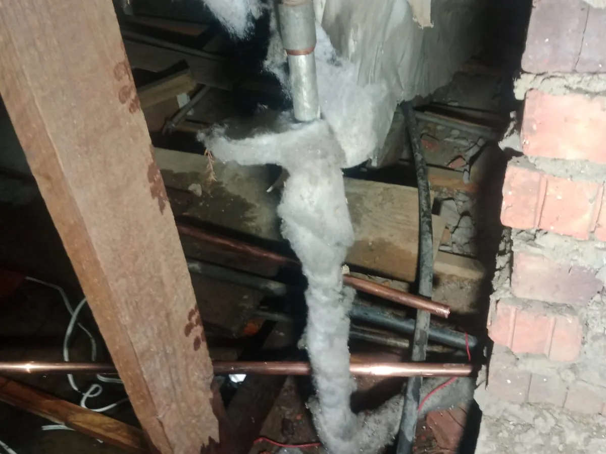 Close-up of completed plumbing repair work