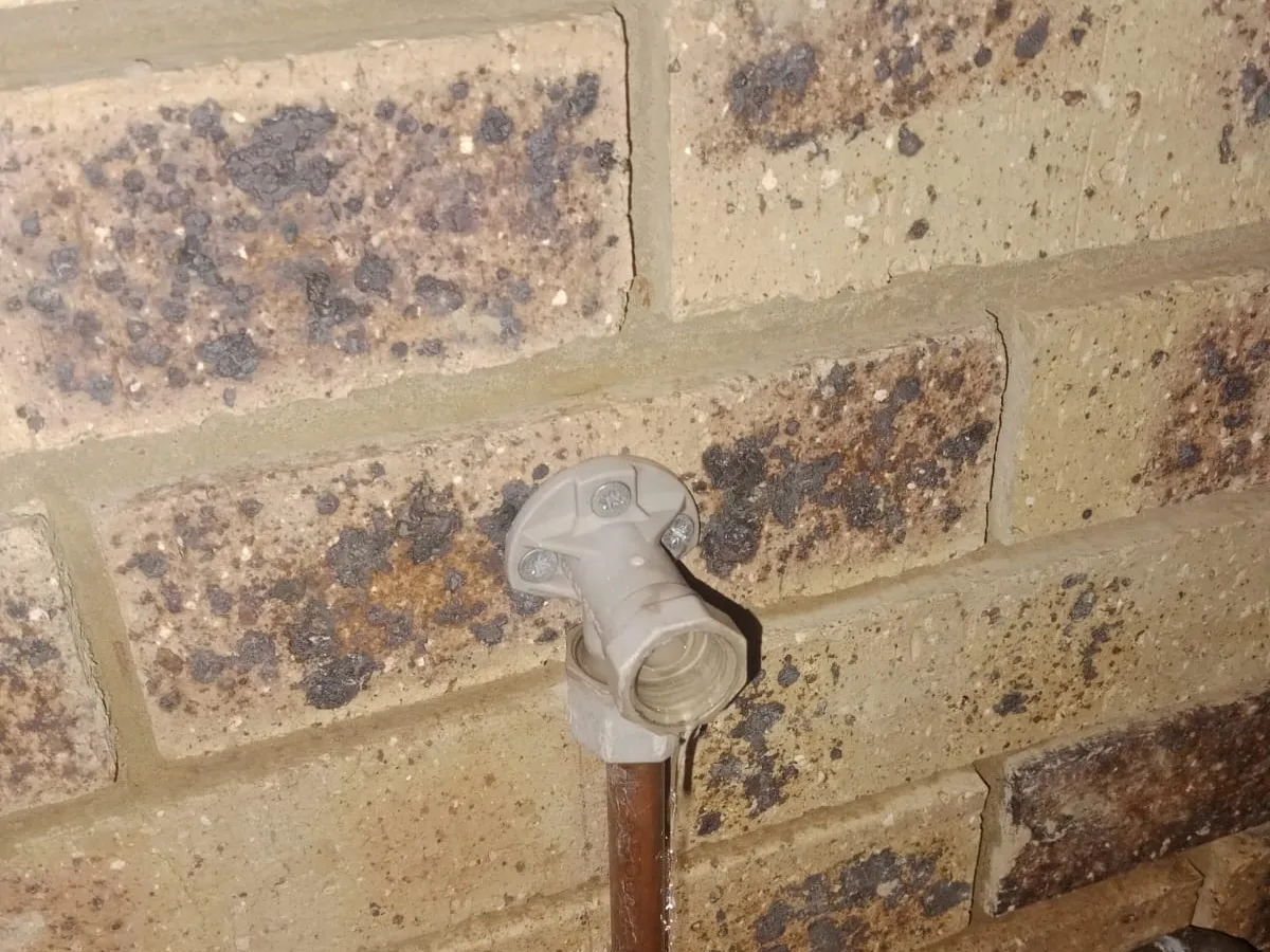 Close-up of completed plumbing repair work