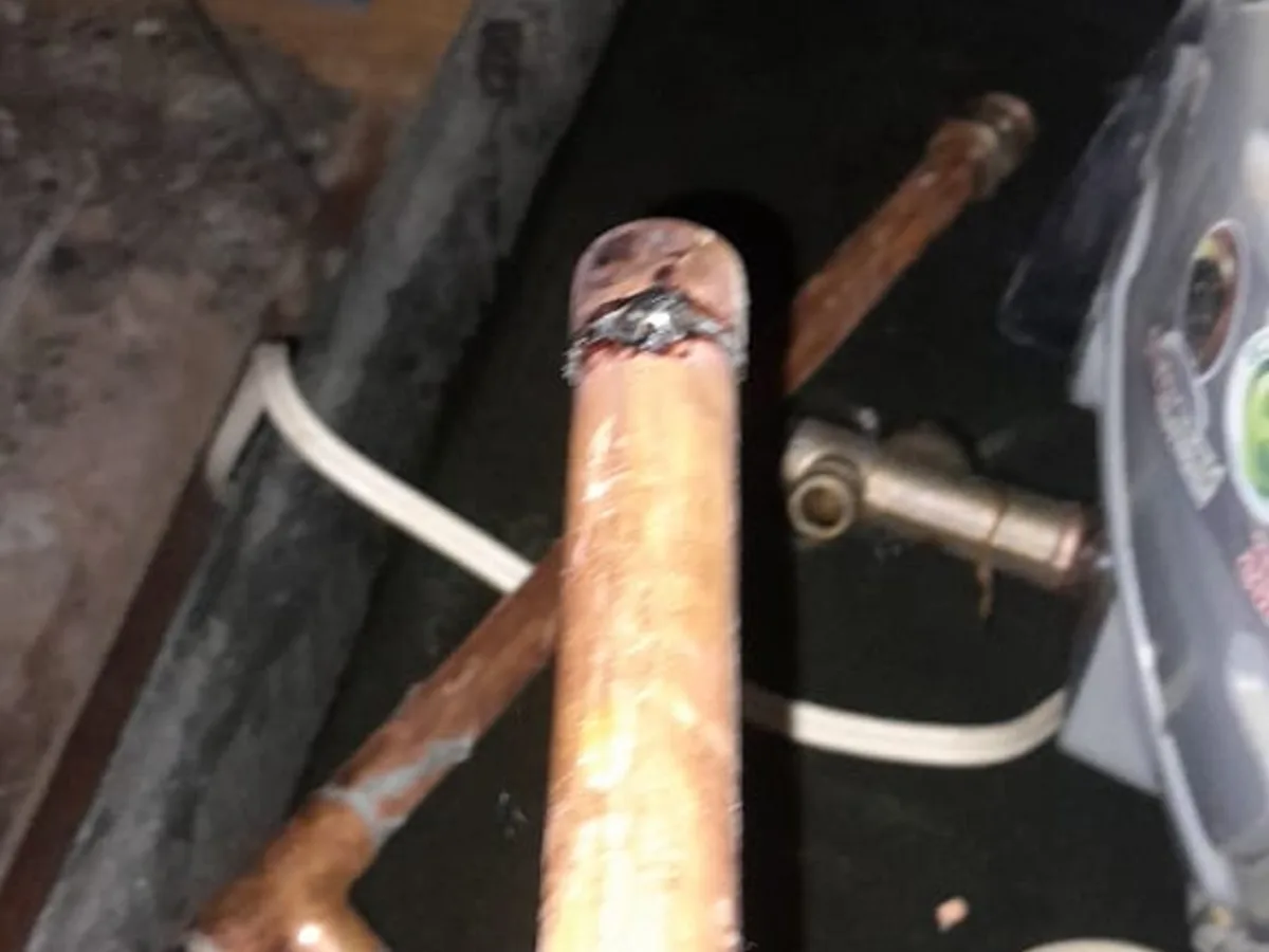 Close-up of completed plumbing repair work