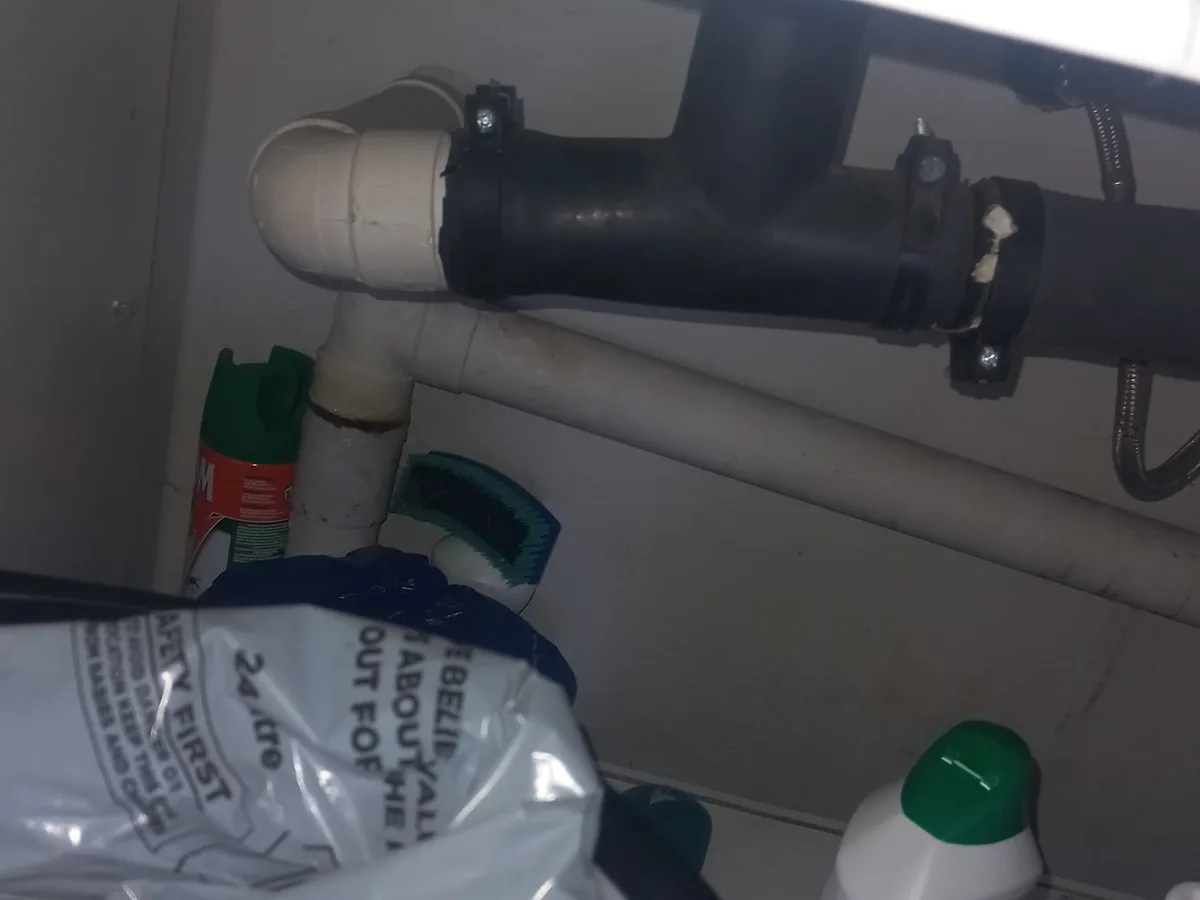 Close-up of completed plumbing repair work