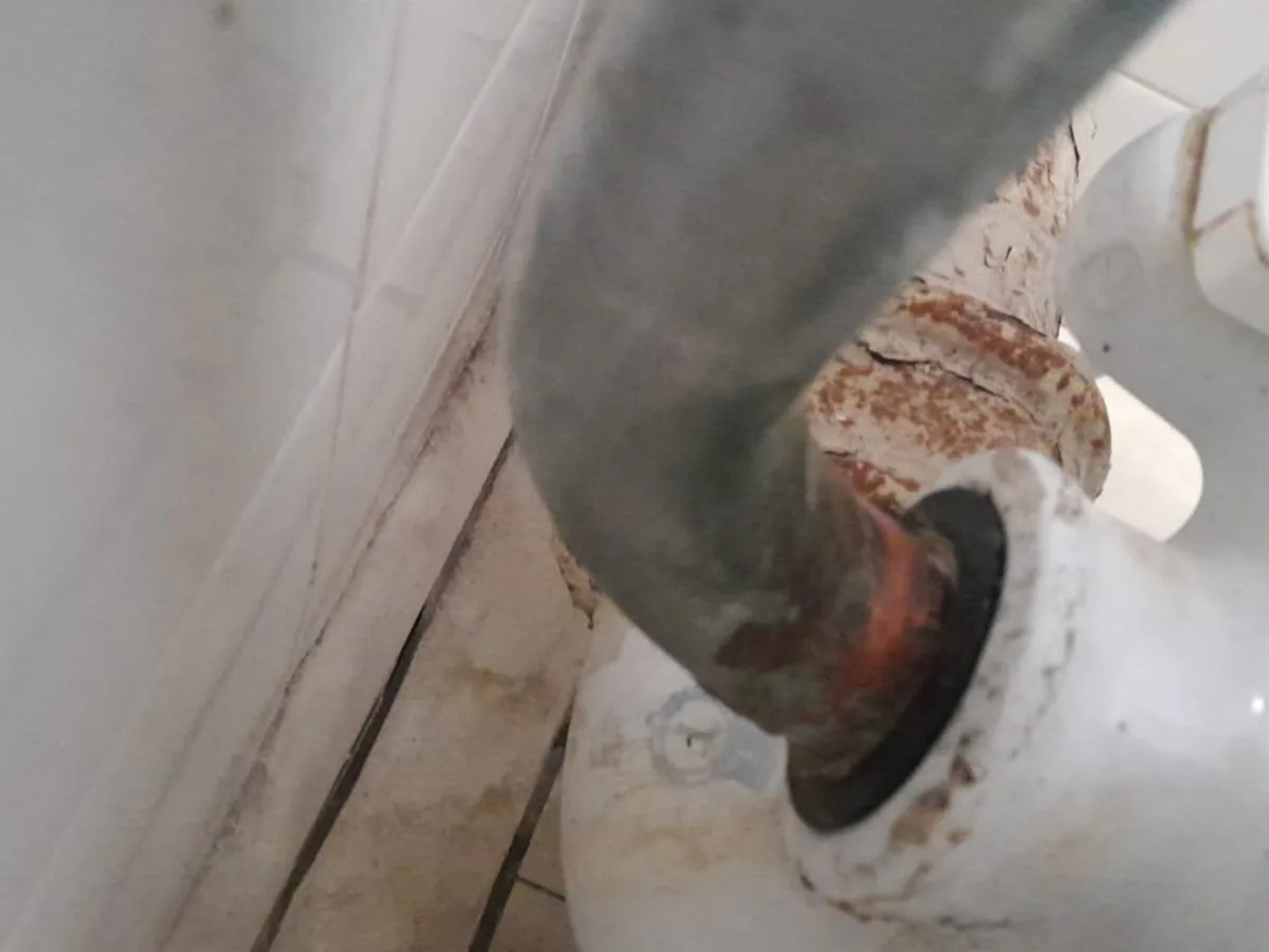 Close-up of completed plumbing repair work