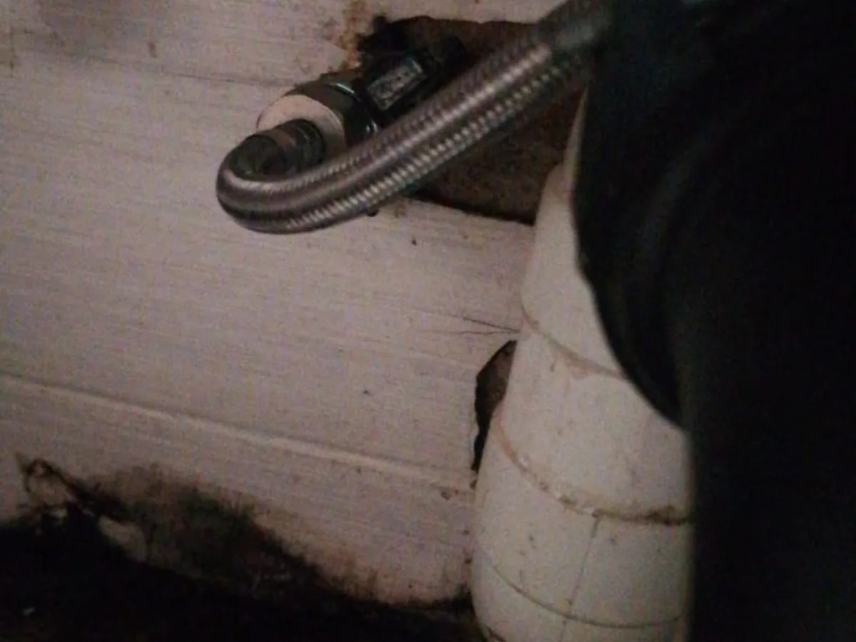 Close-up of completed plumbing repair work
