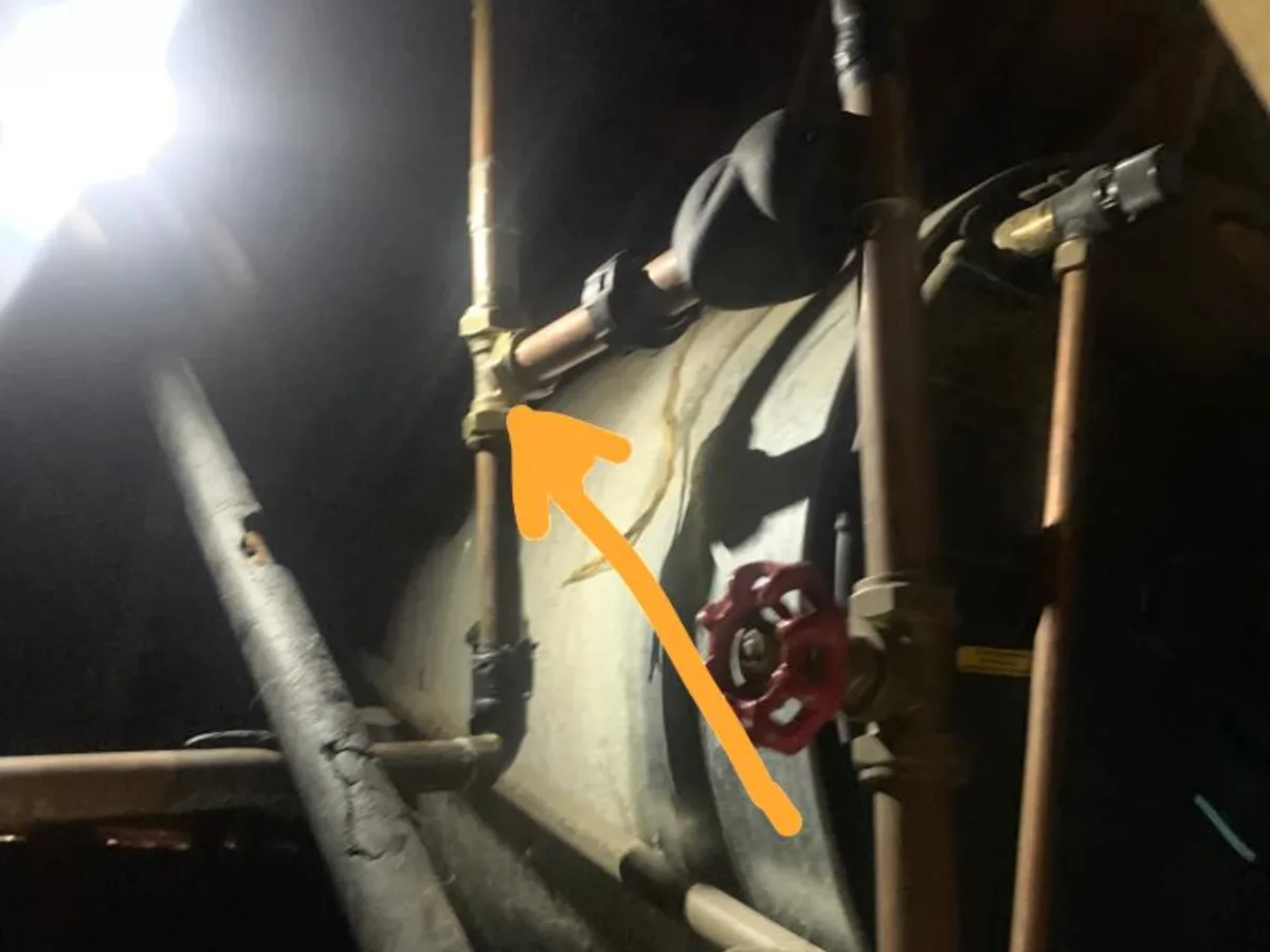 Close-up of completed plumbing repair work