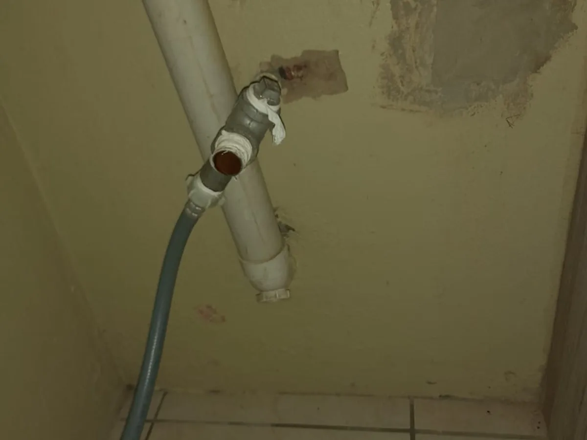 Close-up of completed plumbing repair work