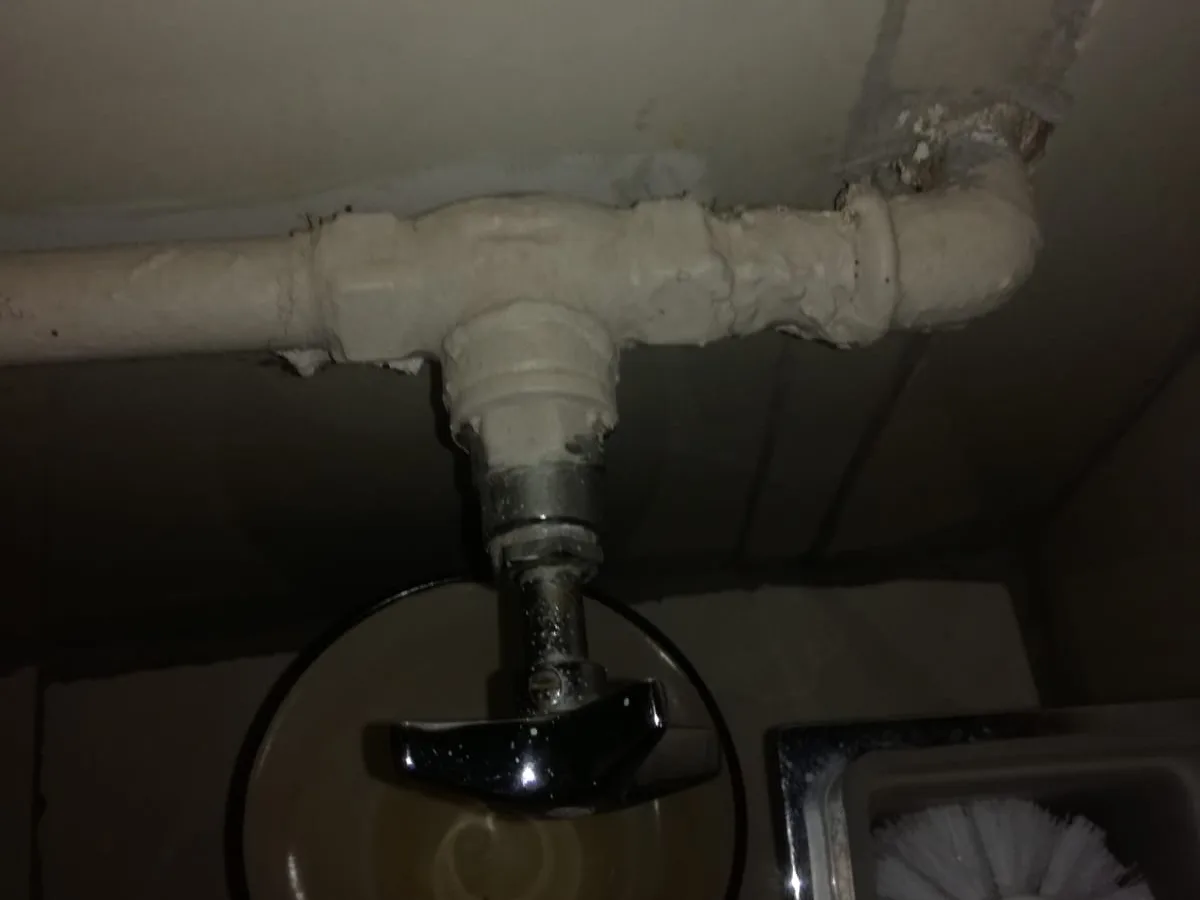 Close-up of completed plumbing repair work