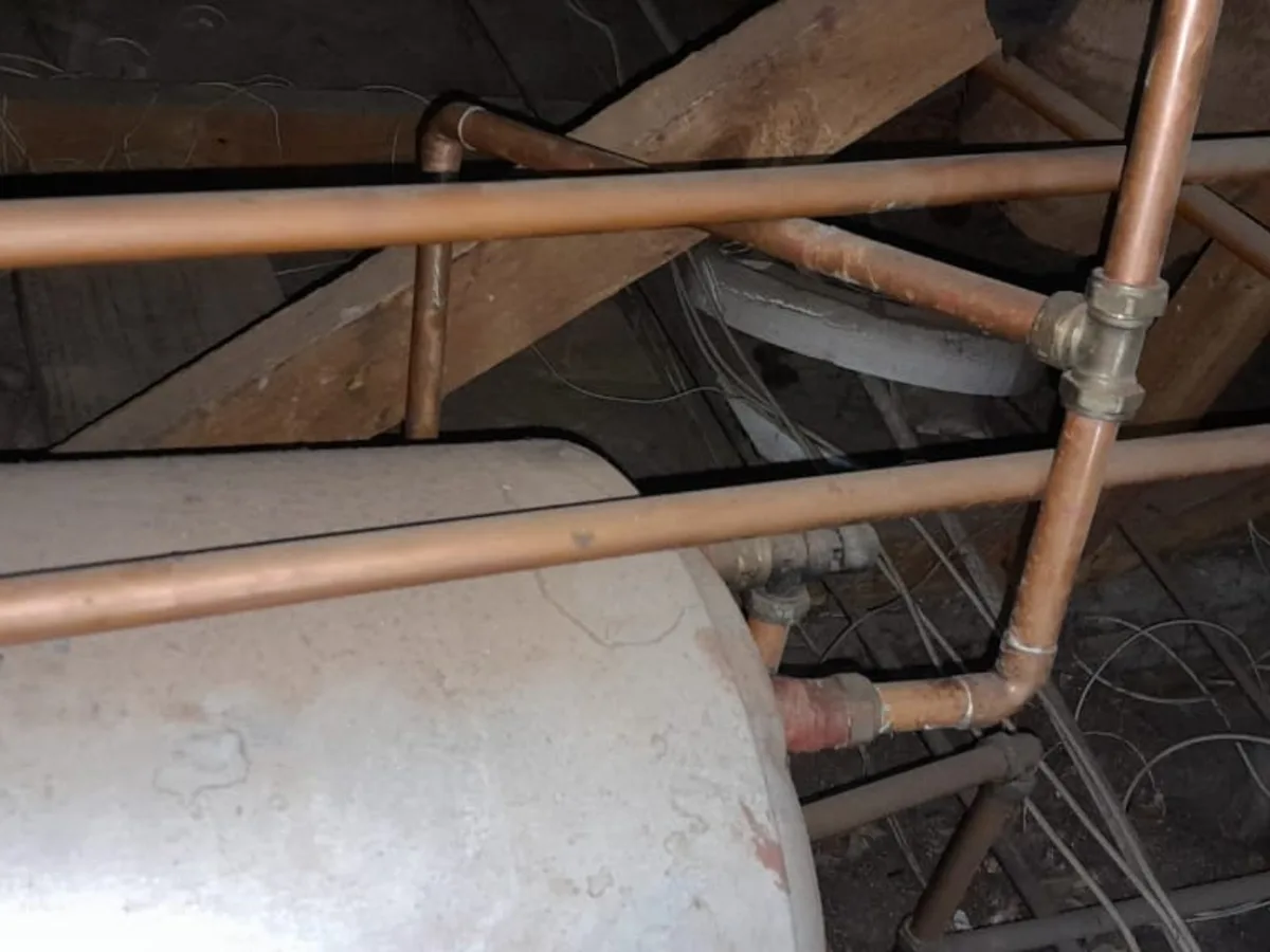 Close-up of completed plumbing repair work
