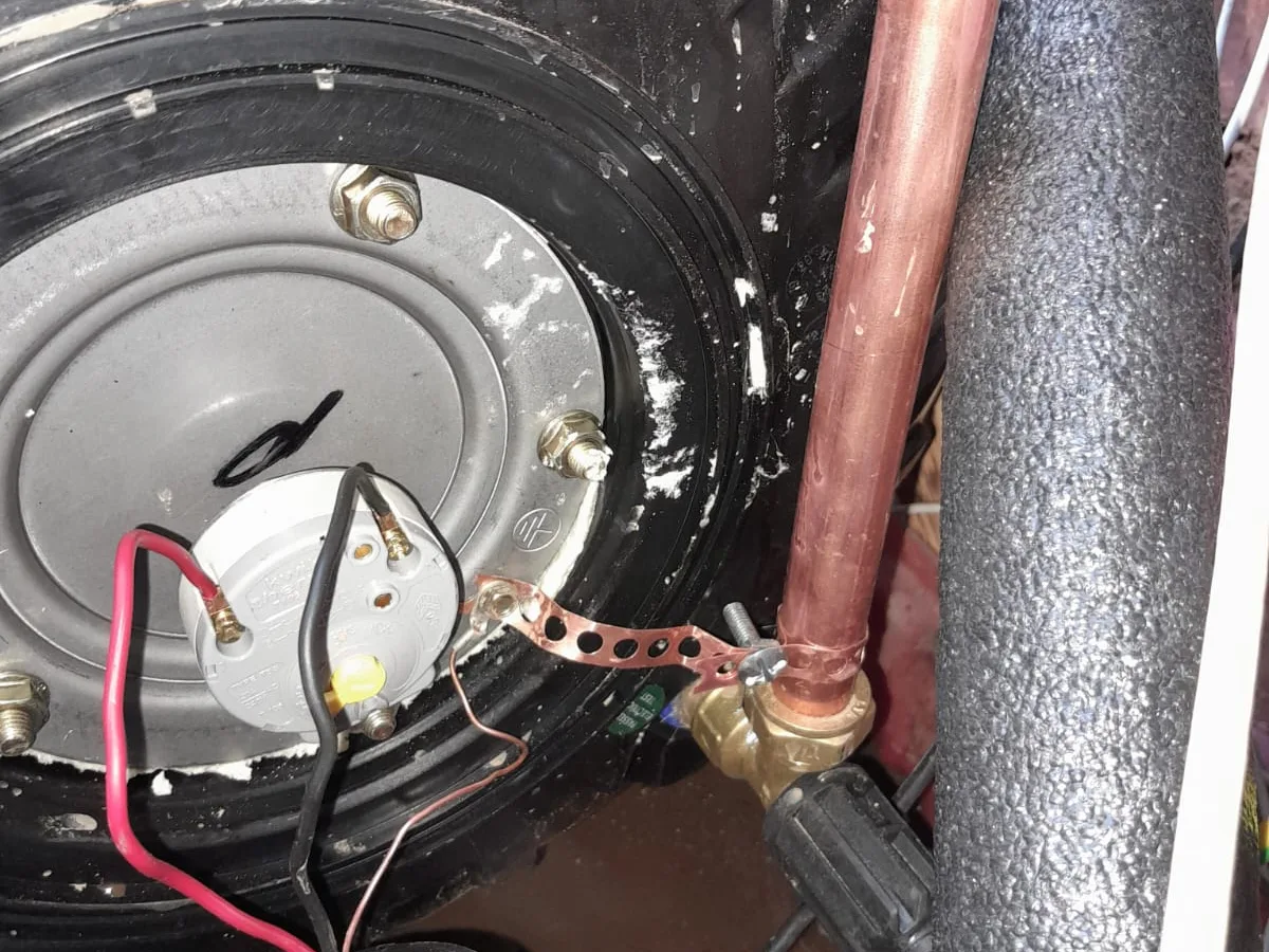 Close-up of completed plumbing repair work