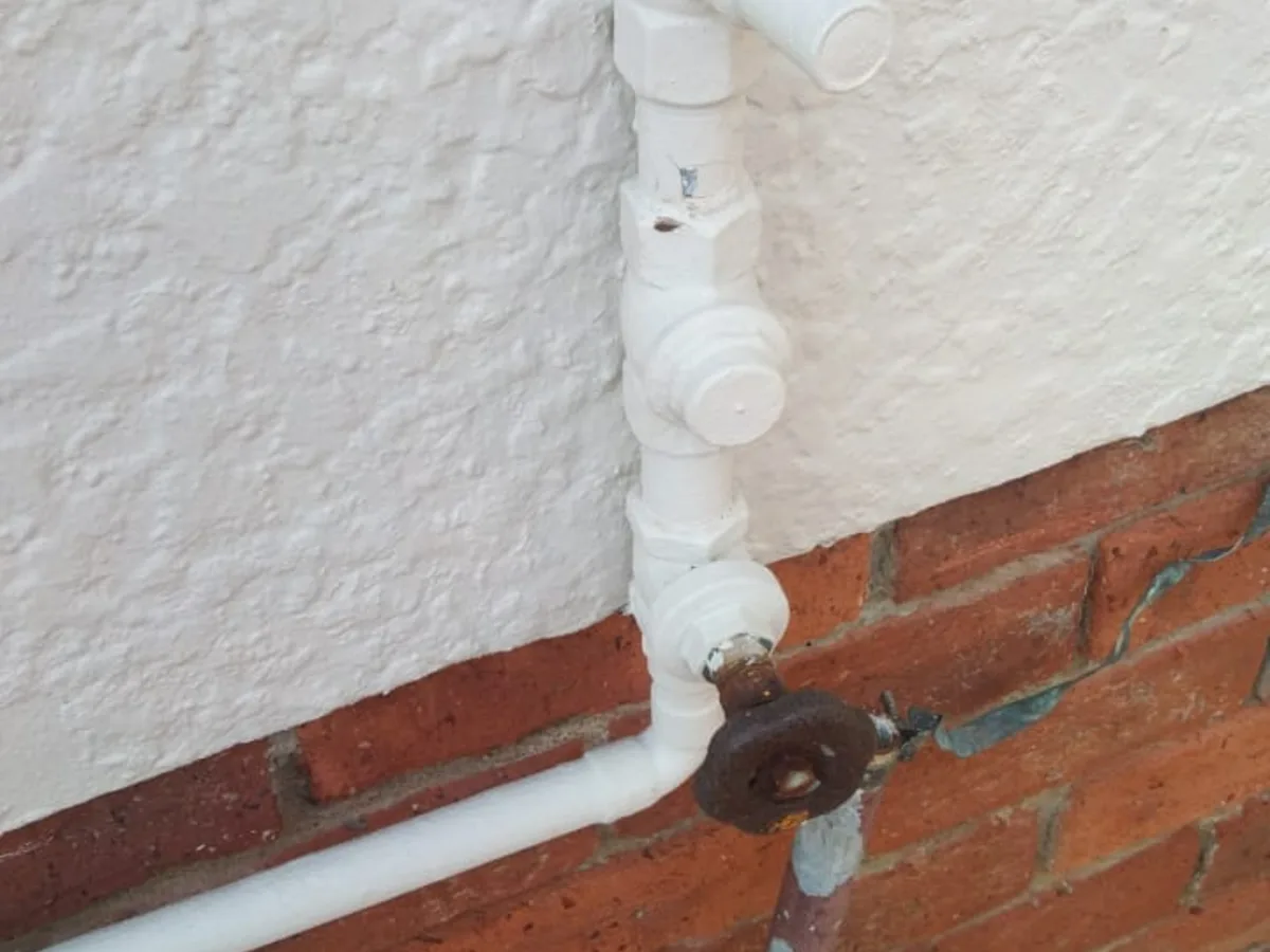 Close-up of completed plumbing repair work