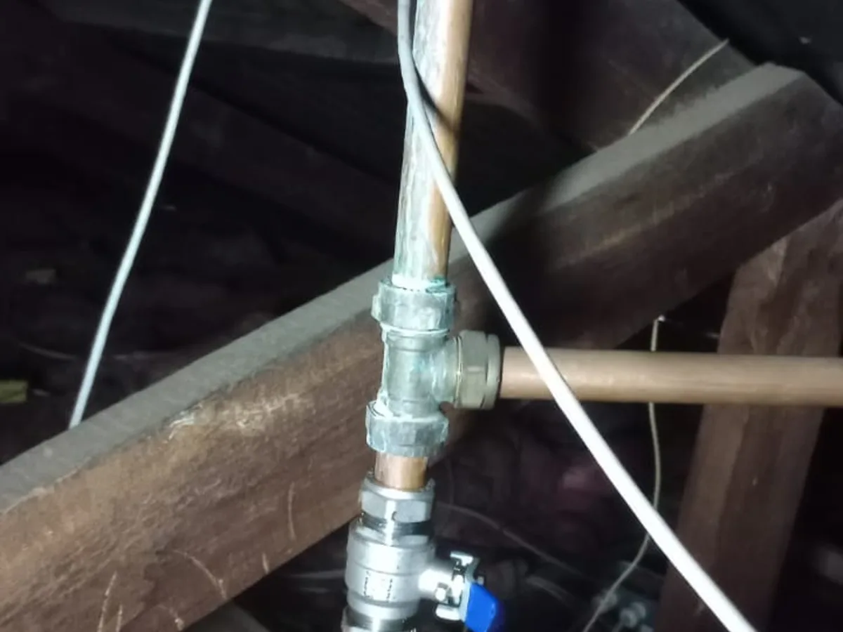 Close-up of completed plumbing repair work