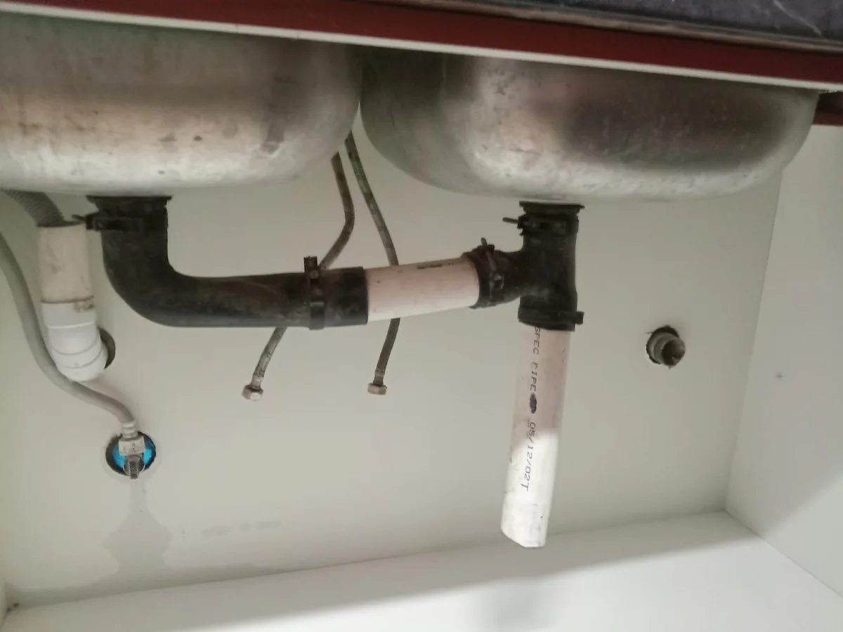 Close-up of completed plumbing repair work