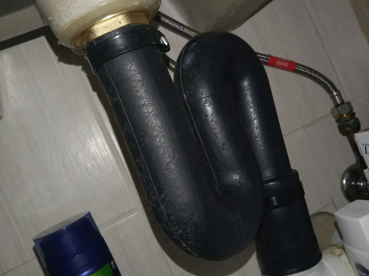 Close-up of completed plumbing repair work