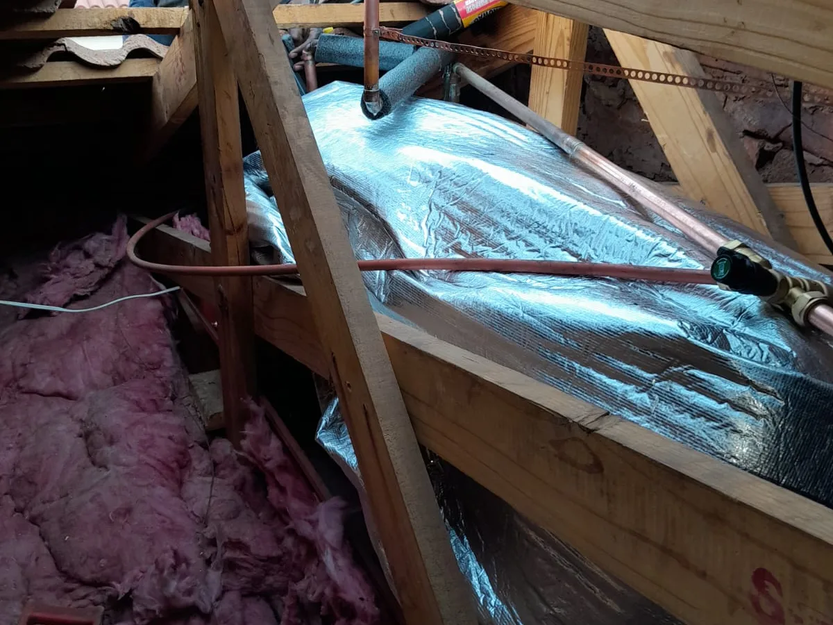 Close-up of completed plumbing repair work