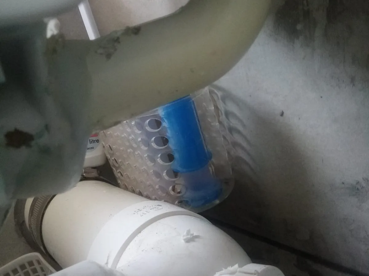 Close-up of completed plumbing repair work