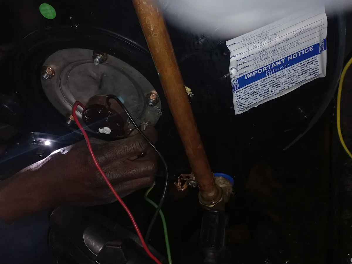 Close-up of completed plumbing repair work