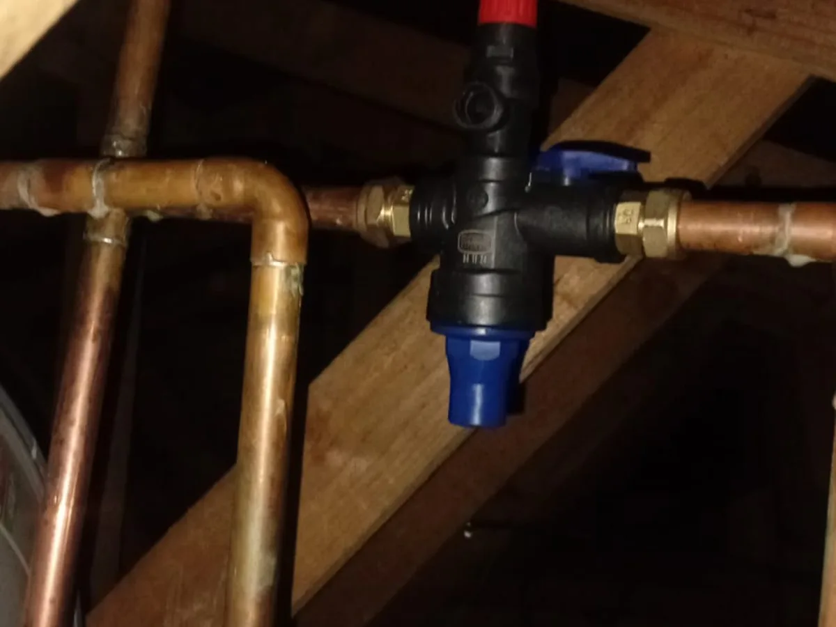 Close-up of completed plumbing repair work