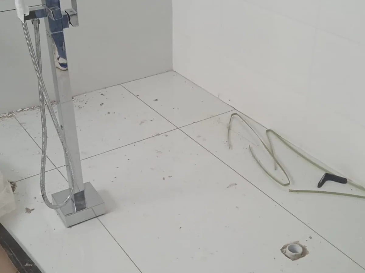 Close-up of completed plumbing repair work