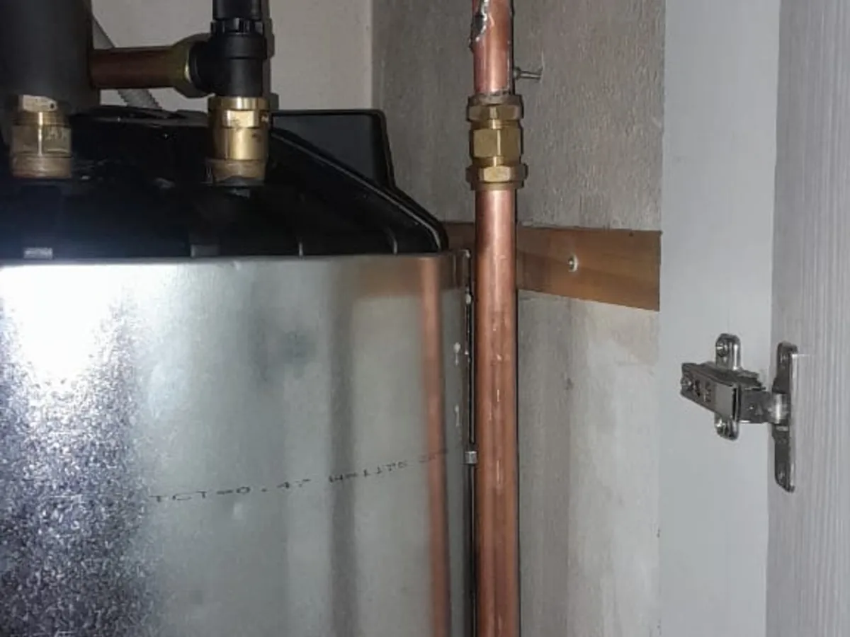 Close-up of completed plumbing repair work