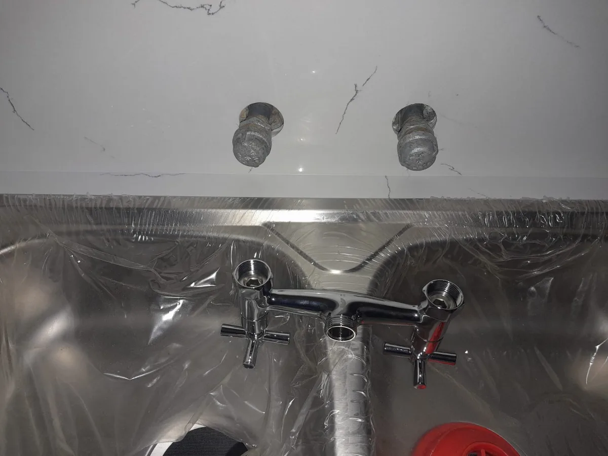 Close-up of completed plumbing repair work