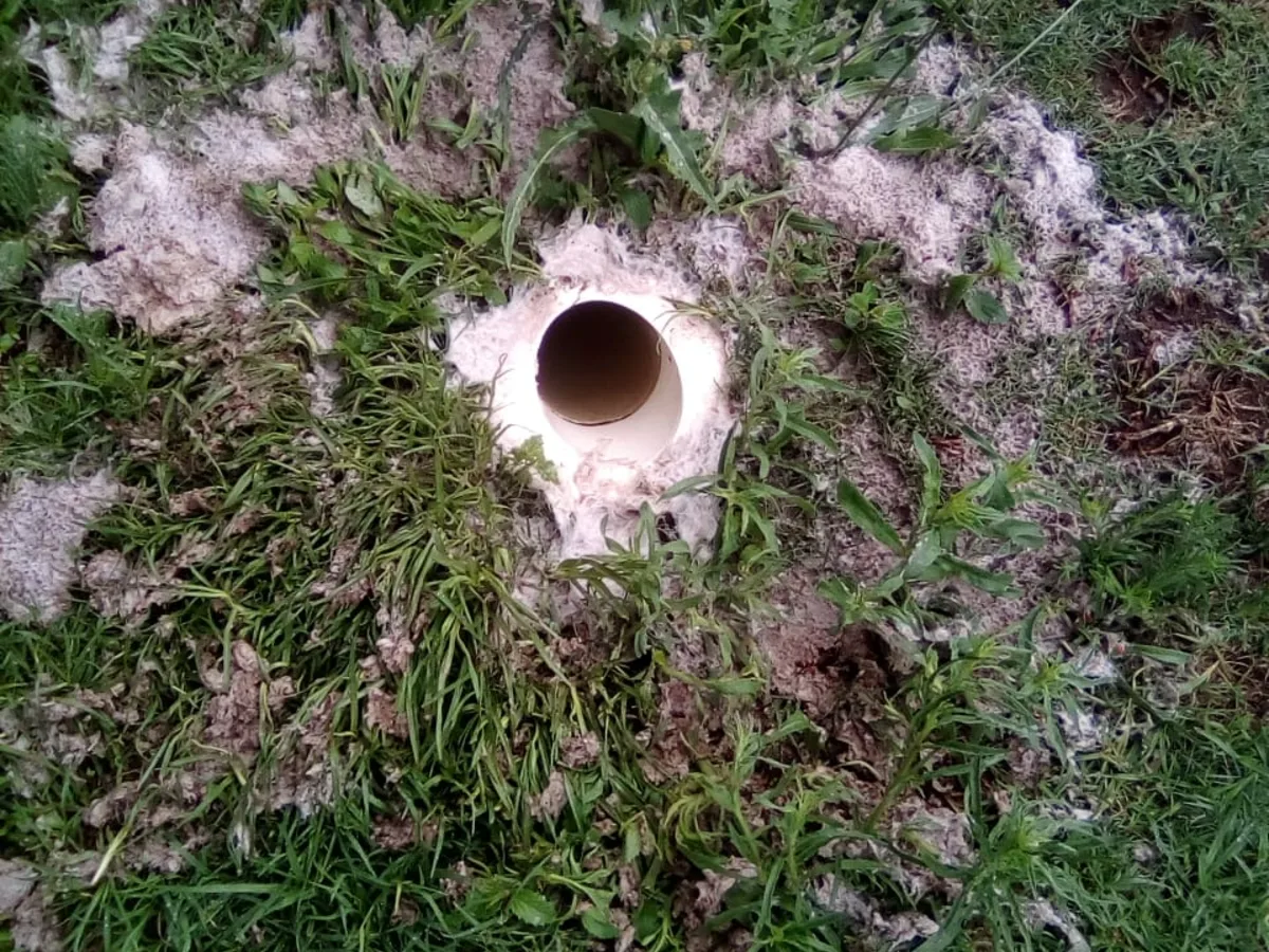 Close-up of completed plumbing repair work