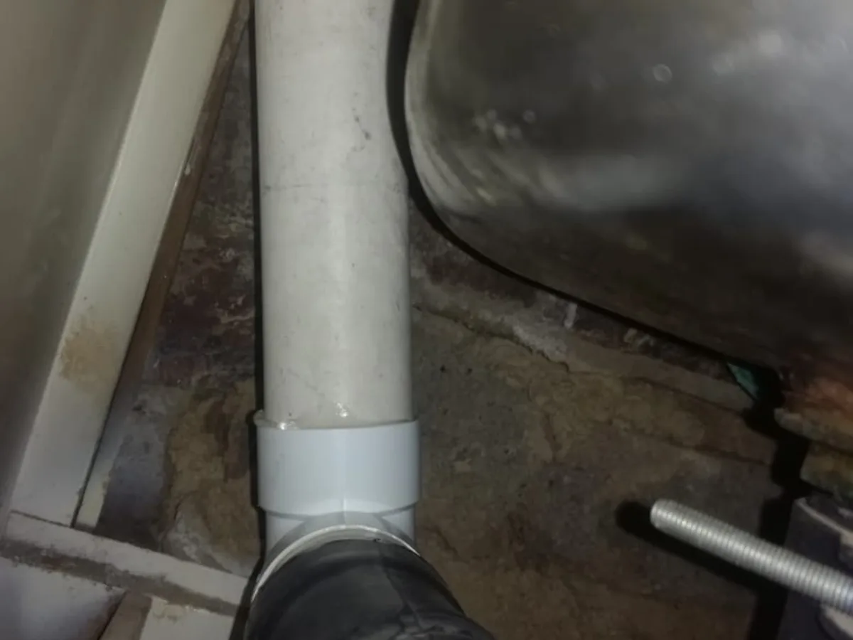 Close-up of completed plumbing repair work