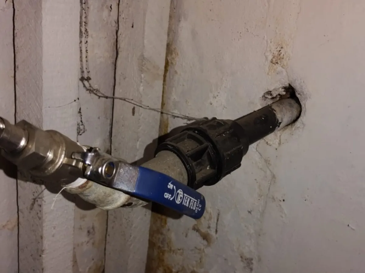 Close-up of completed plumbing repair work