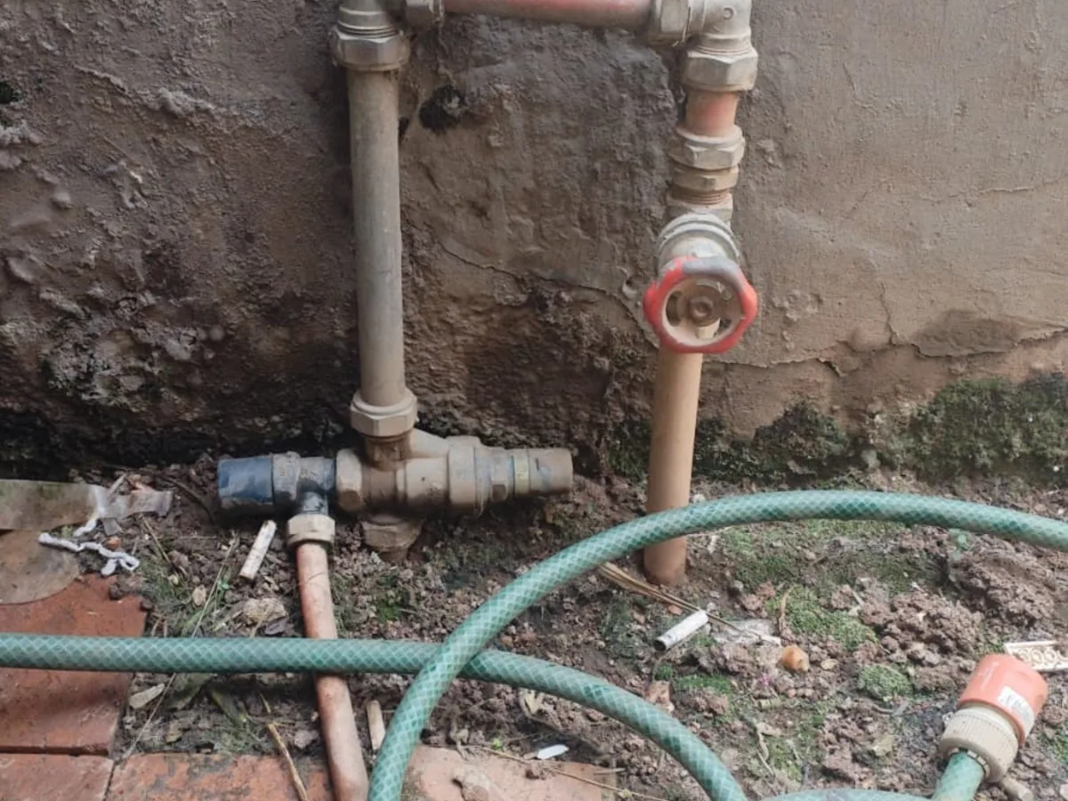 Close-up of completed plumbing repair work