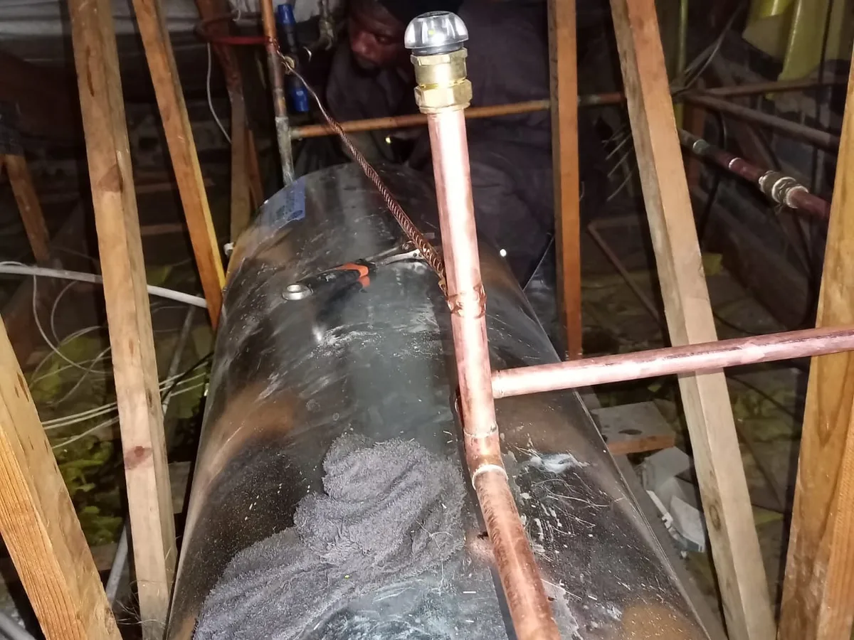 Close-up of completed plumbing repair work