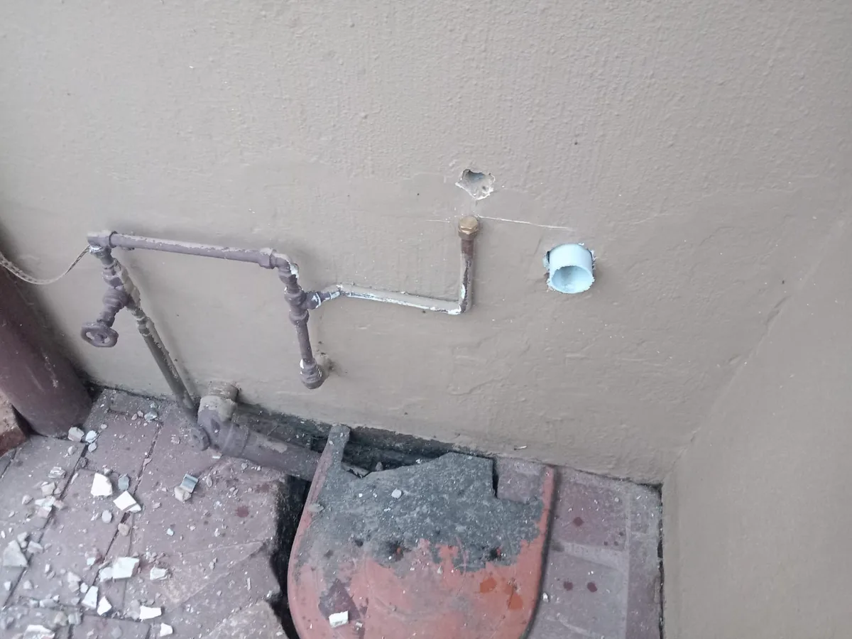 Close-up of completed plumbing repair work