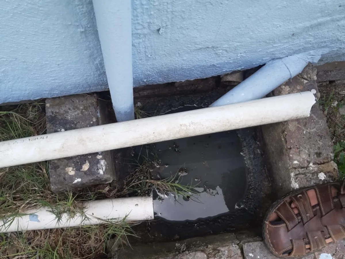 Close-up of completed plumbing repair work