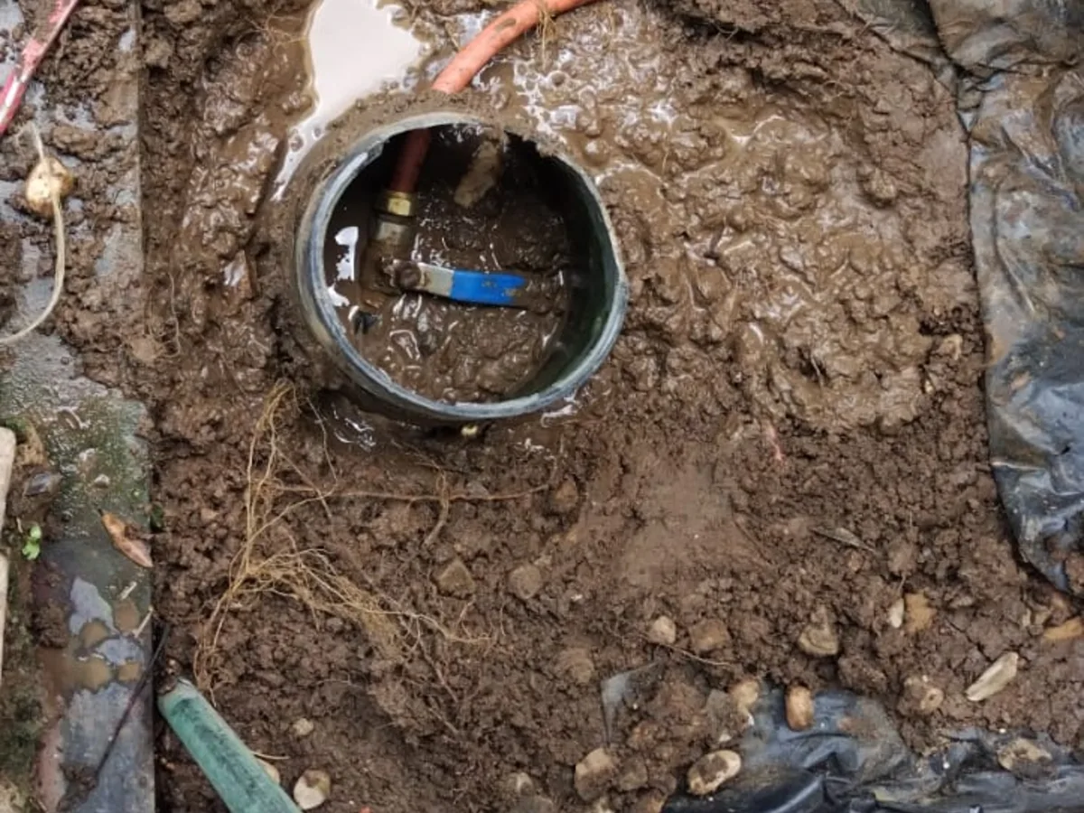 Close-up of completed plumbing repair work
