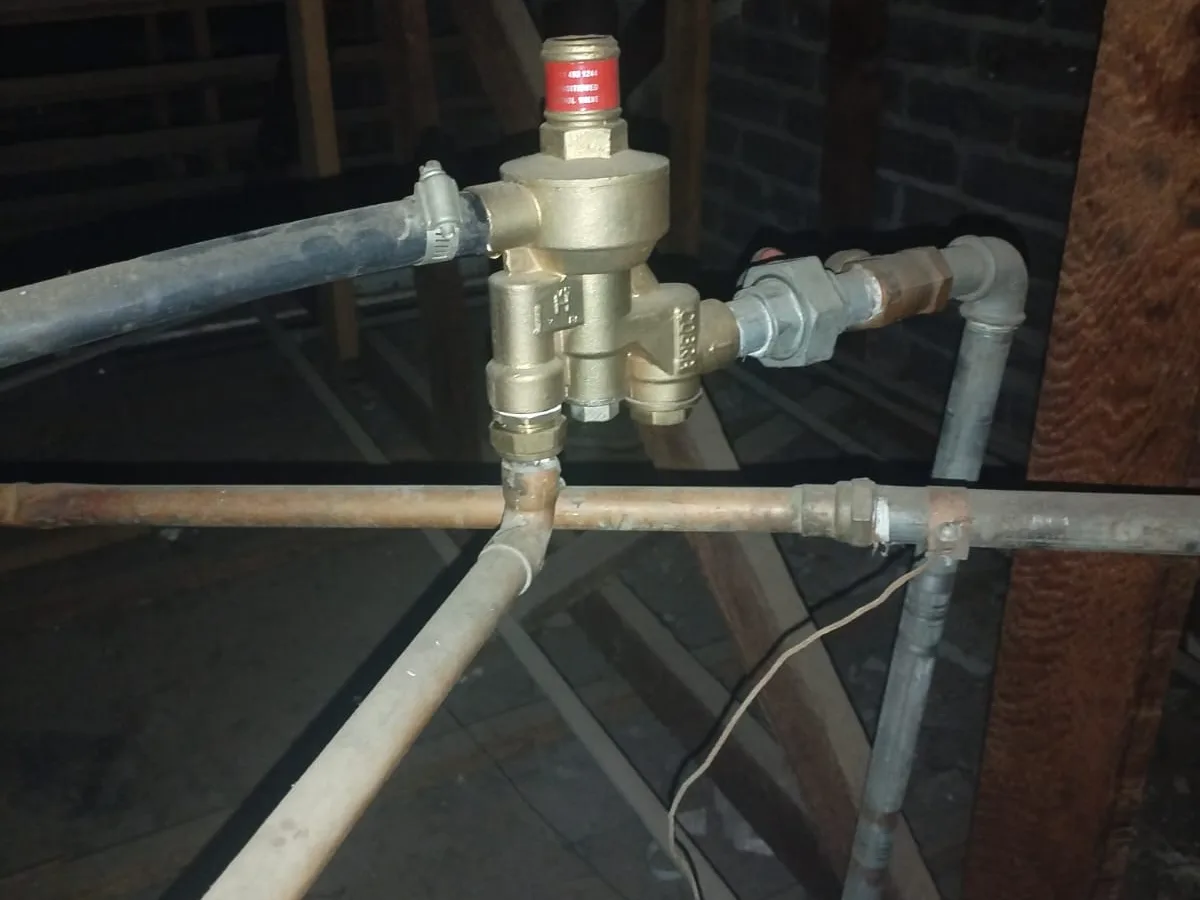 Close-up of completed plumbing repair work