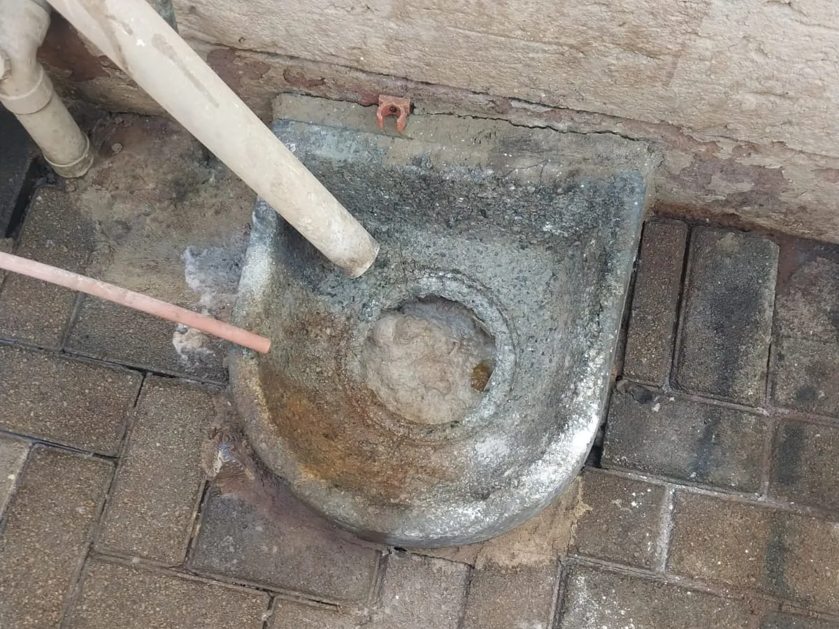Close-up of completed plumbing repair work