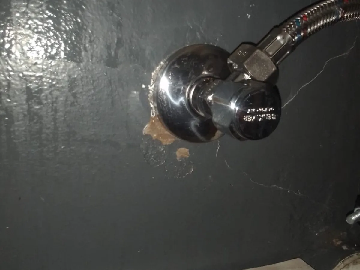 Close-up of completed plumbing repair work