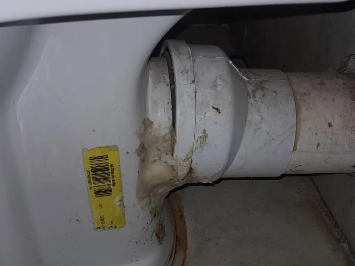 Close-up of completed plumbing repair work