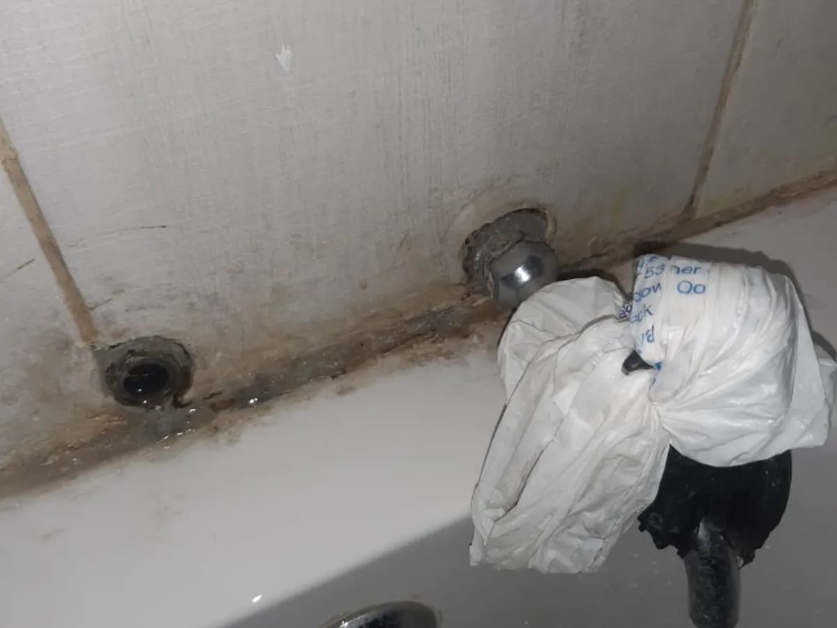 Close-up of completed plumbing repair work