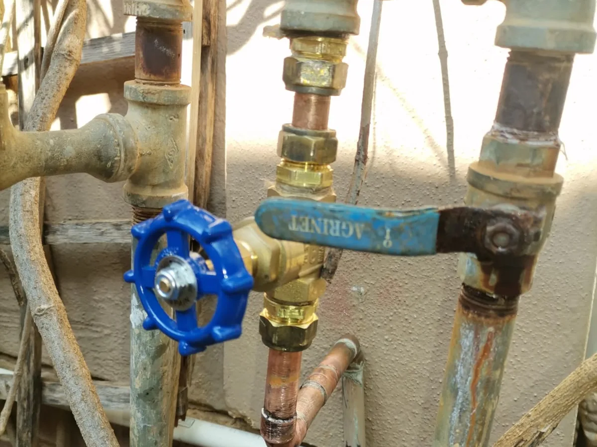 Close-up of completed plumbing repair work