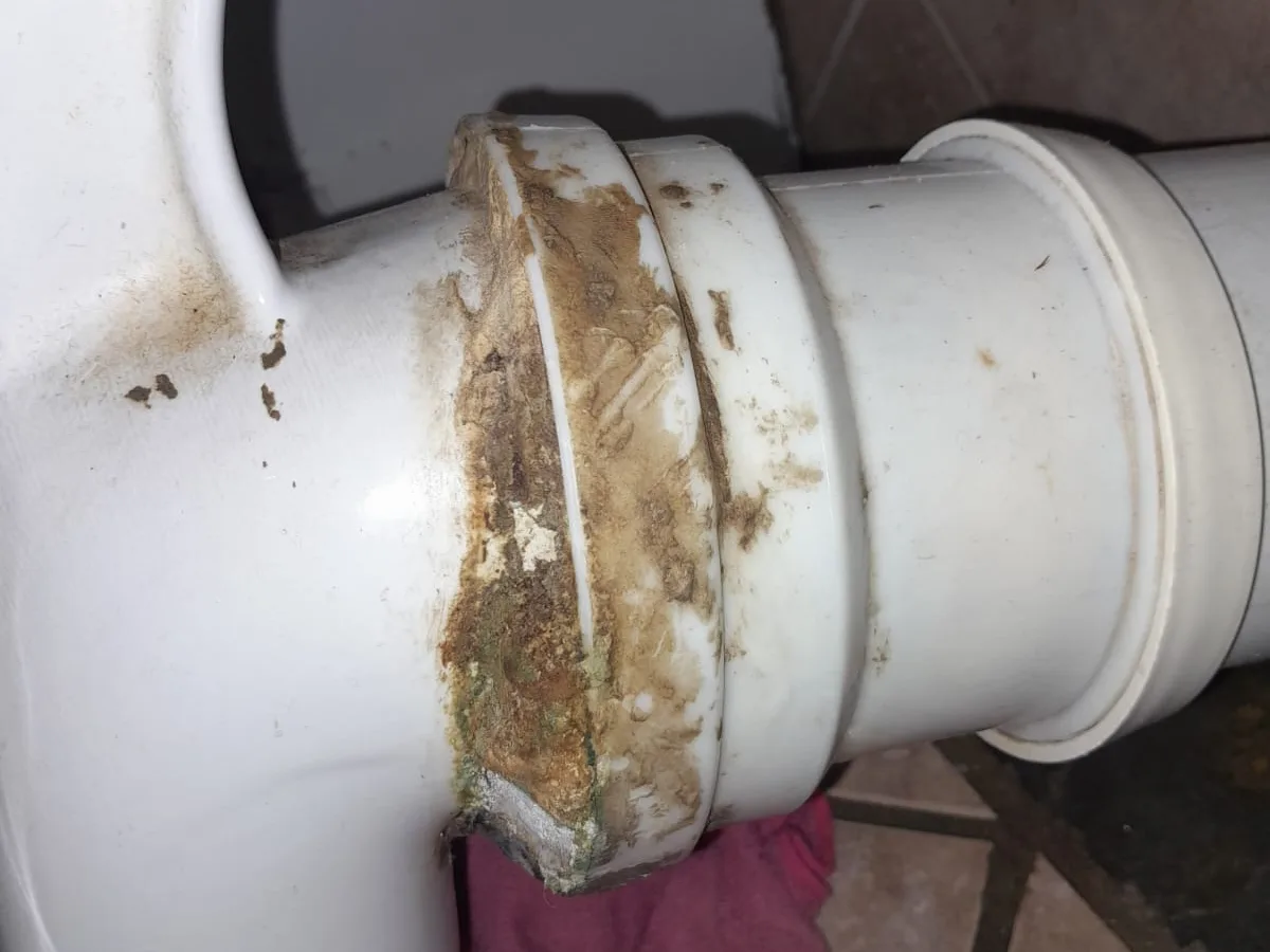Close-up of completed plumbing repair work