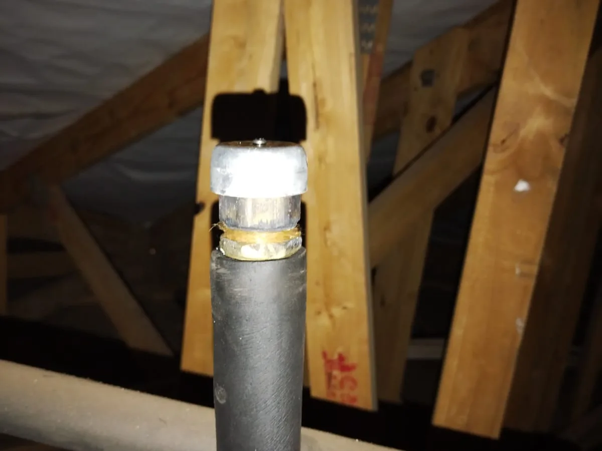 Close-up of completed plumbing repair work