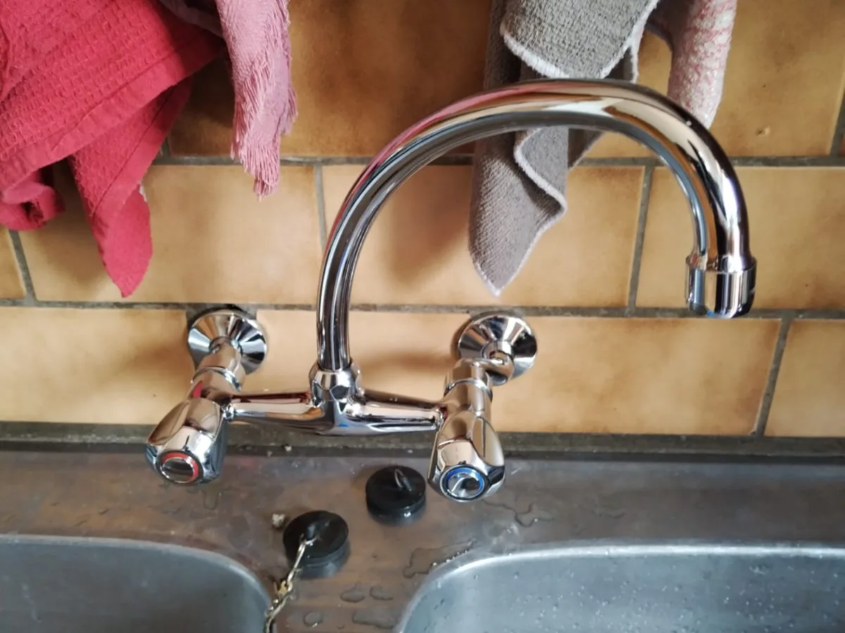 Close-up of completed plumbing repair work