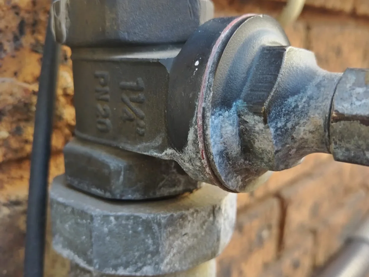 Close-up of completed plumbing repair work
