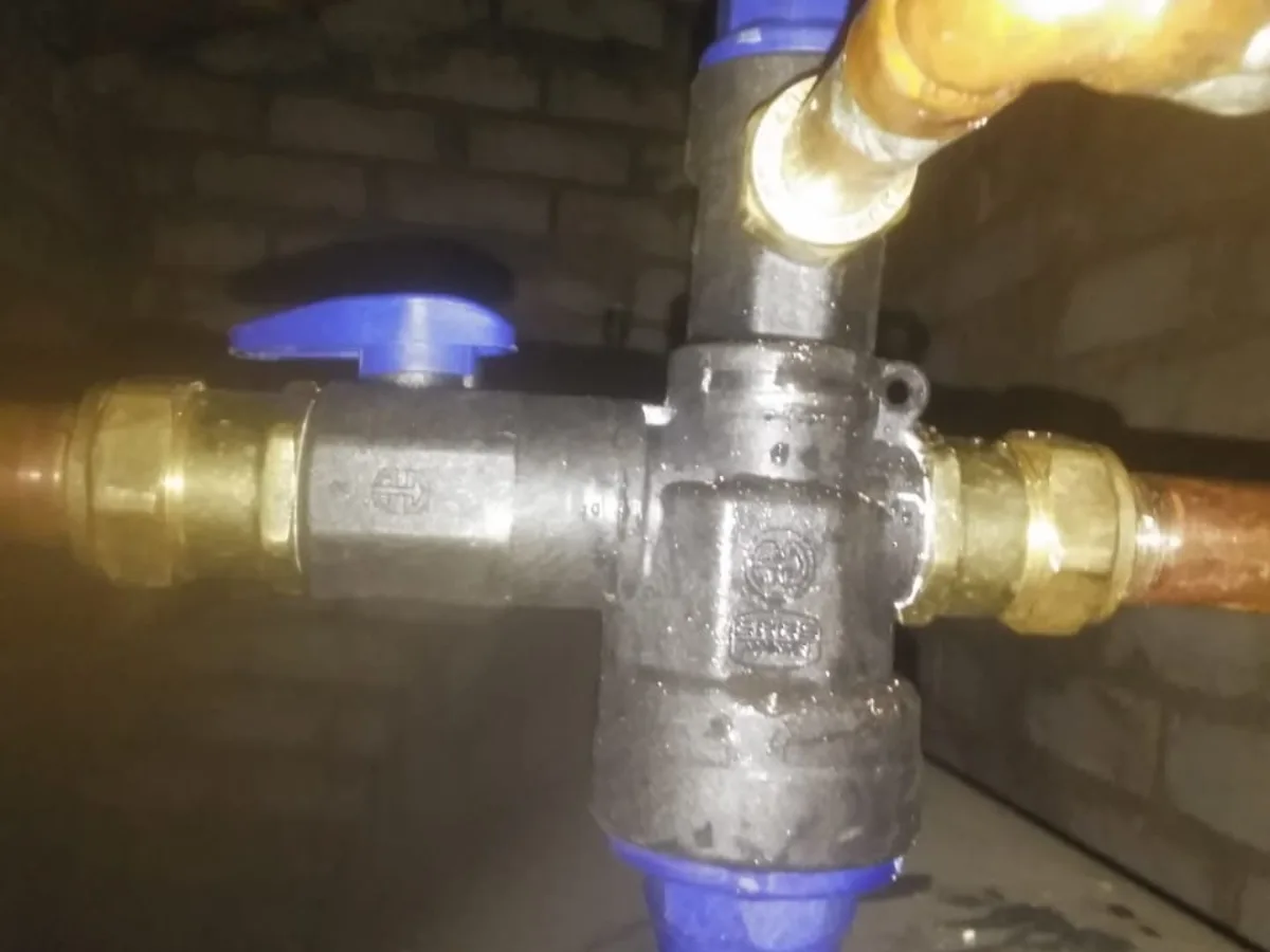 Close-up of completed plumbing repair work