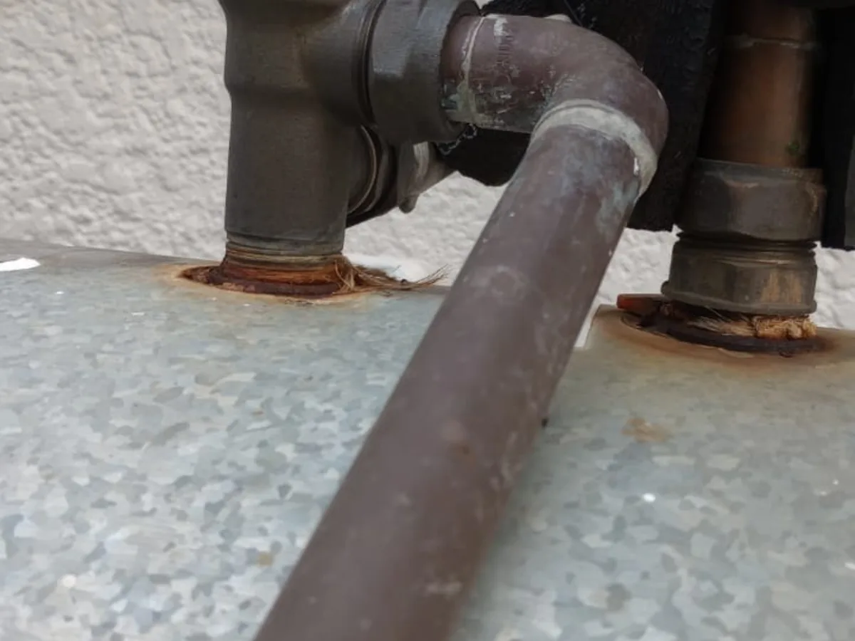 Close-up of completed plumbing repair work