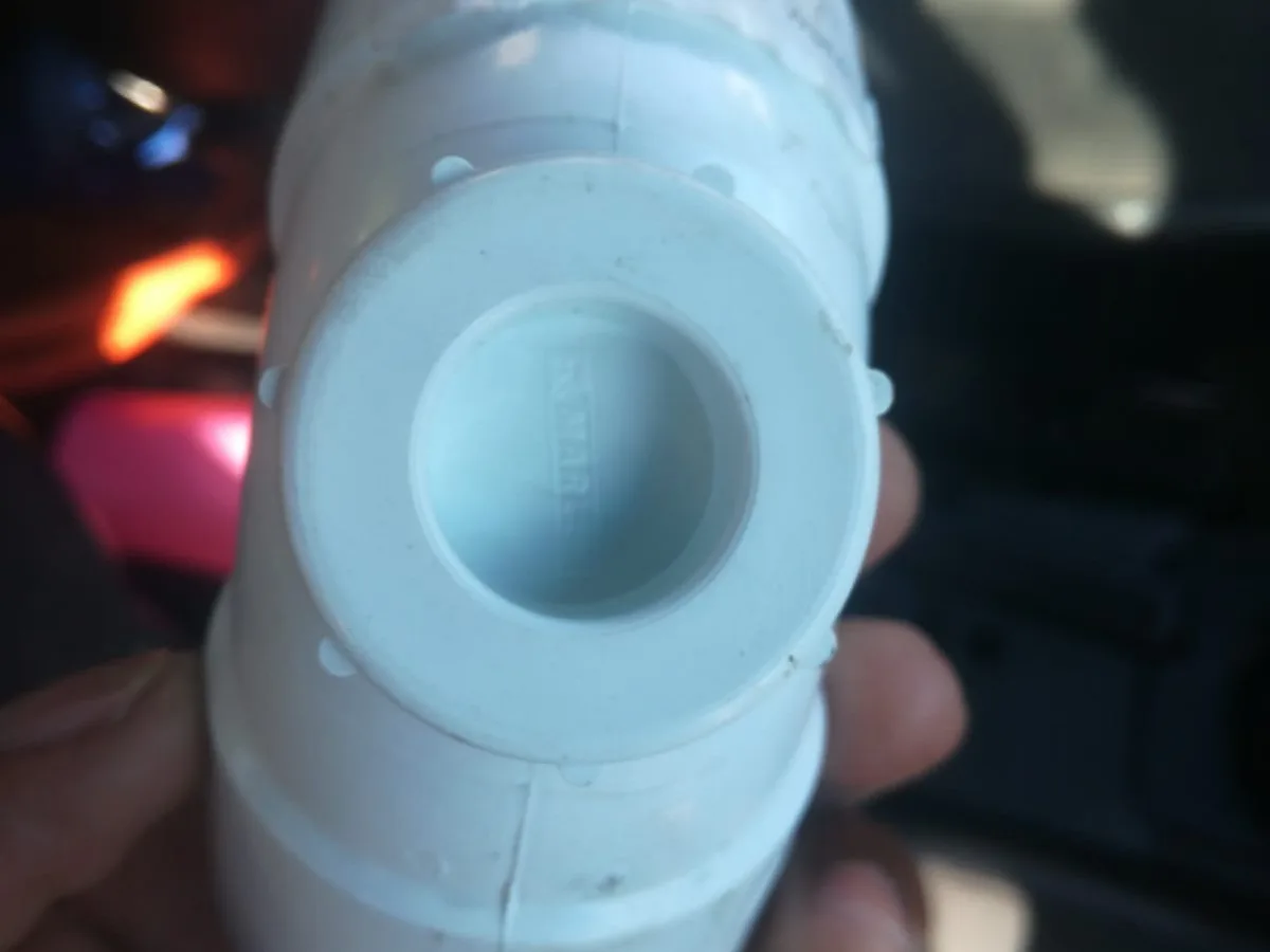 Close-up of completed plumbing repair work