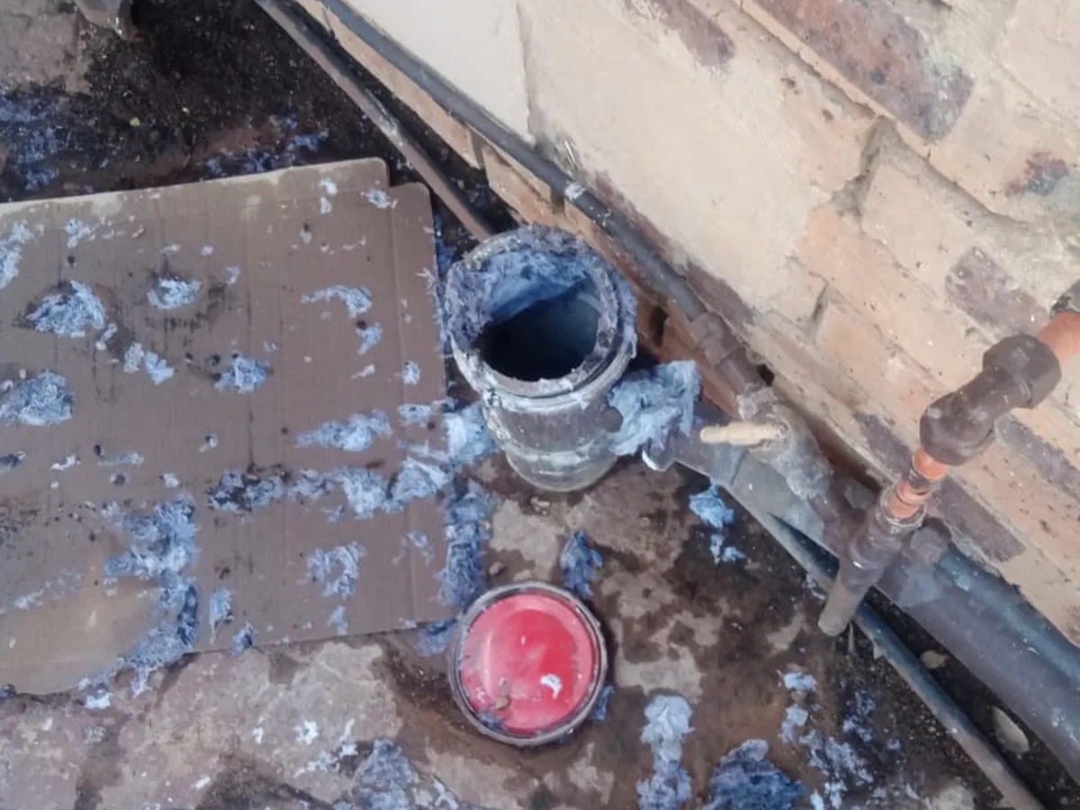Close-up of completed plumbing repair work